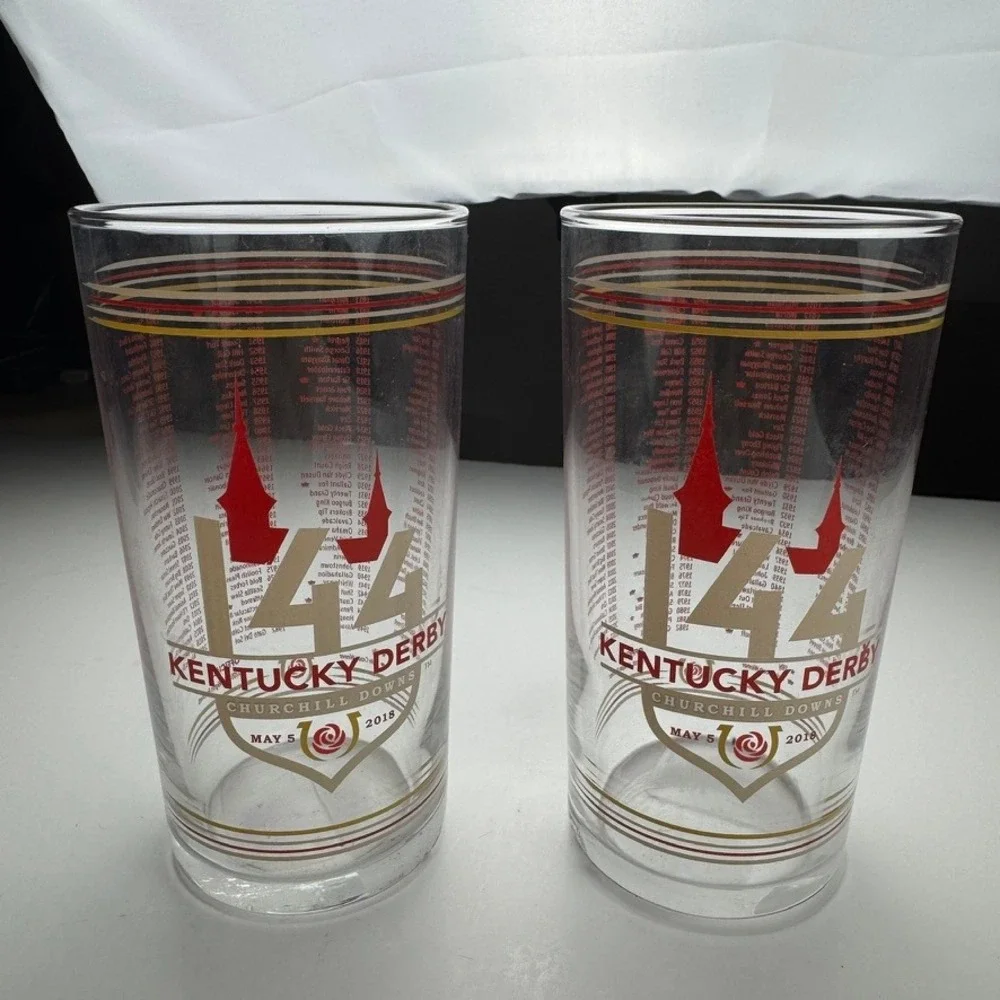 Set of 2 Official 144th Kentucky Derby 2018 Churchill Downs Mint Julep Glasses